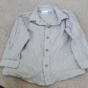 Gray and white button down